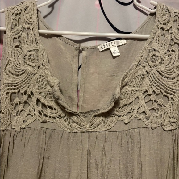 Spease Sage Green Hi-Lo Lightweight Sleeveless Top Size 1X - Picture 3 of 8